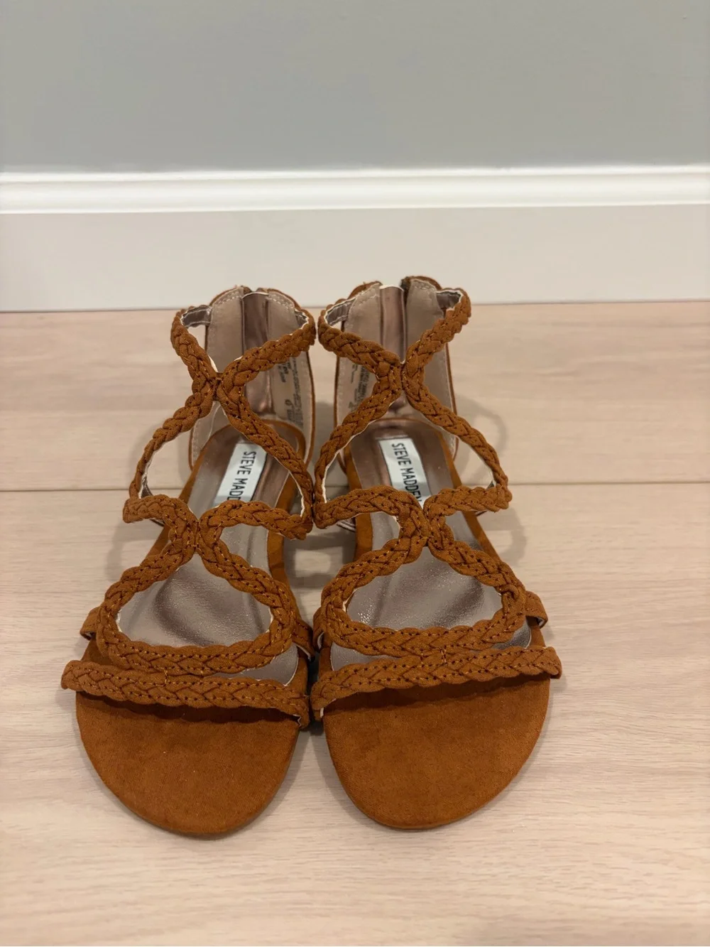 Steve Madden Braided Strappy Sandals — Tan Brown